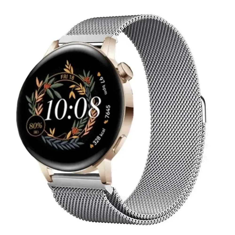Bracelet Milanais en acier pour montre connectée Huawei Watch GT 3 42mm