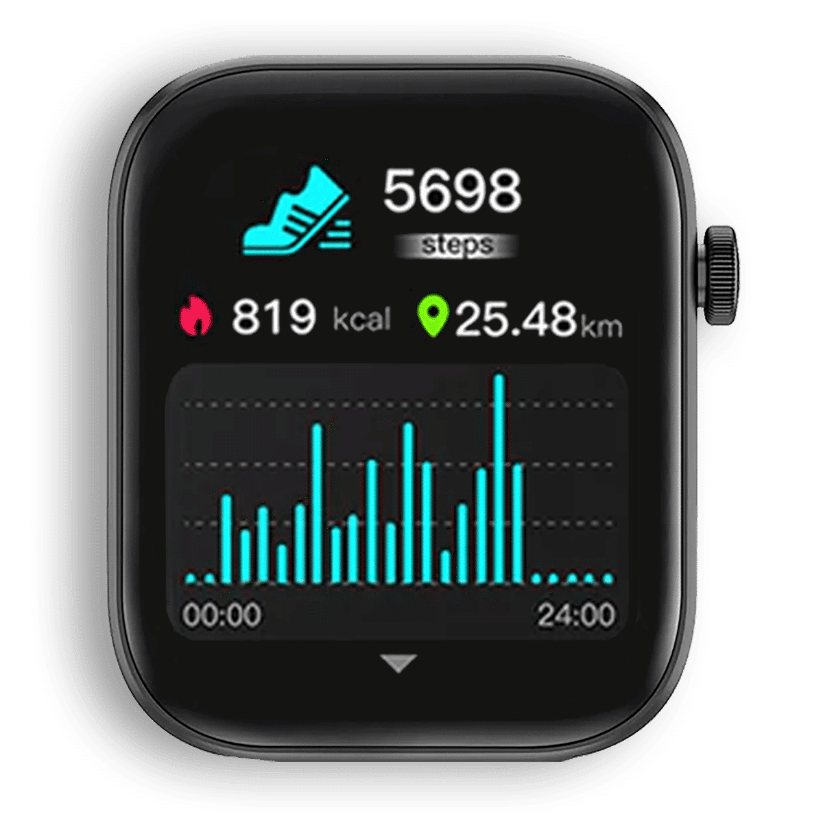 Écran podomètre de la Montre Connectée OptiTrack Lite