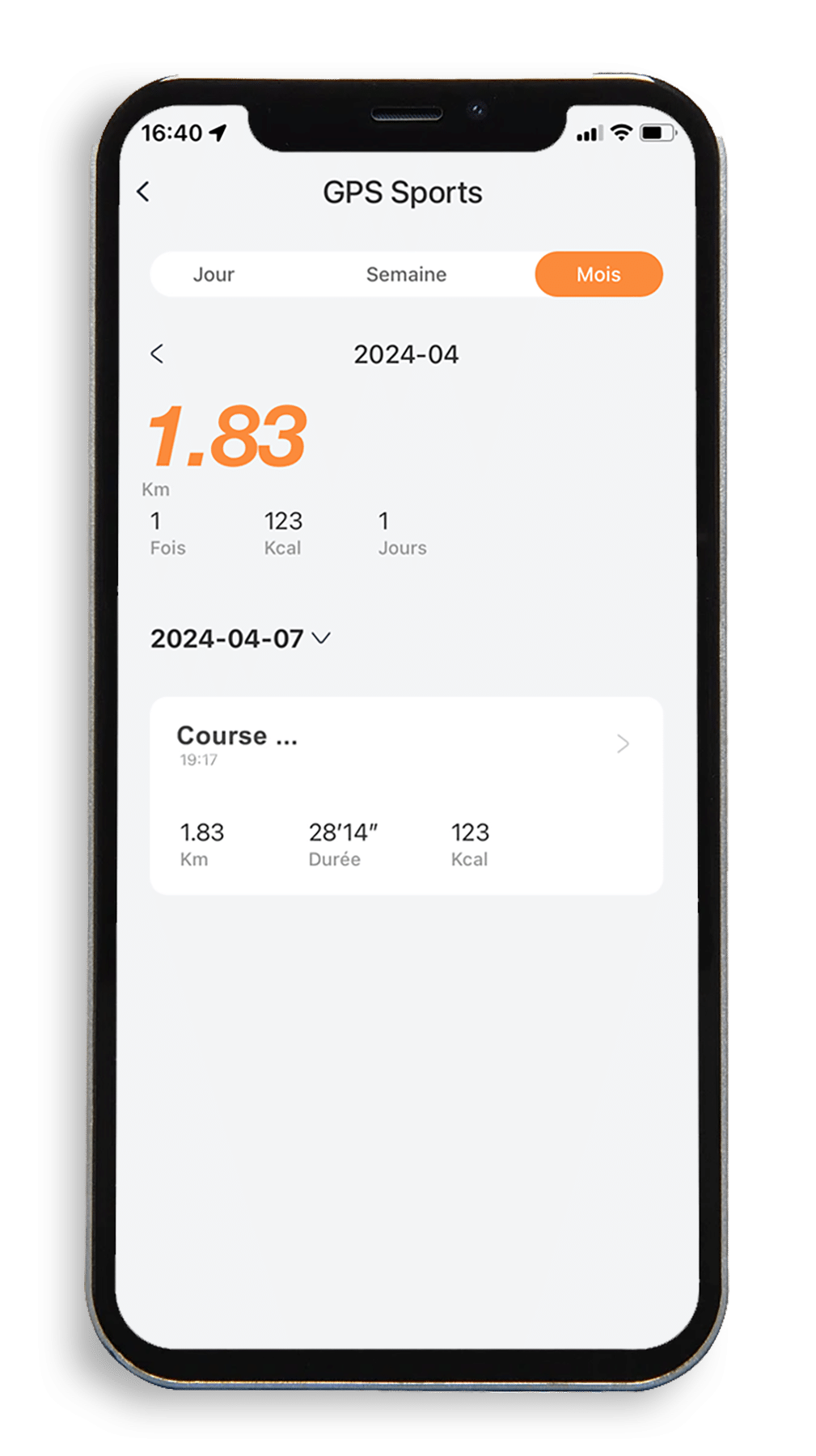 Écran Course à pied cardiaque l'Application-Montre Connectée-OptiTrack Lite