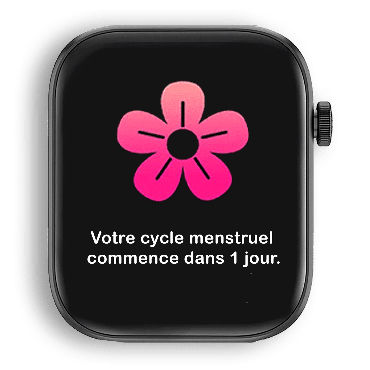 Écran cycle menstruel de la Montre Connectée OptiTrack Lite