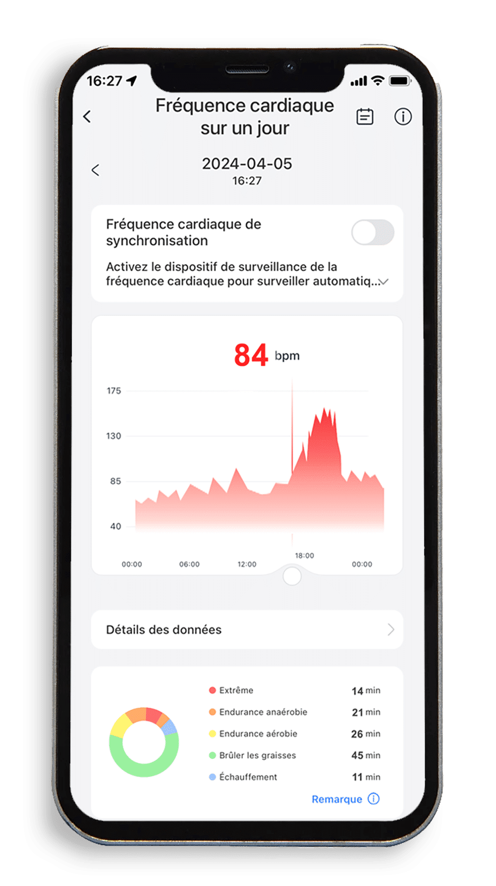 Écran Fréquence cardiaque l'Application-Montre Connectée-OptiTrack Lite