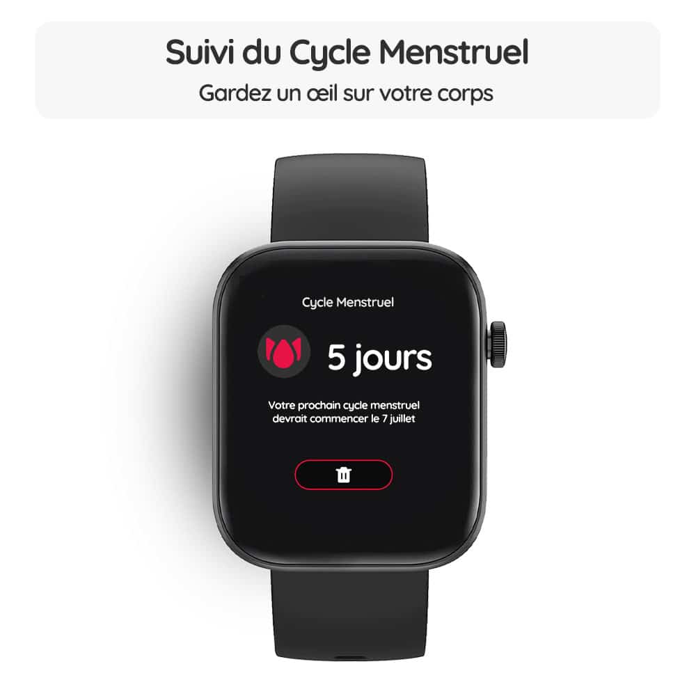 Montre connectée OptiTrack™ Lite - Suivi du Cycle Menstruel