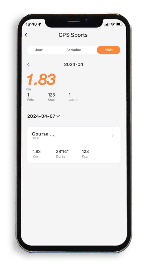 Écran Course à pied cardiaque l'Application-Montre Connectée-OptiTrack Lite