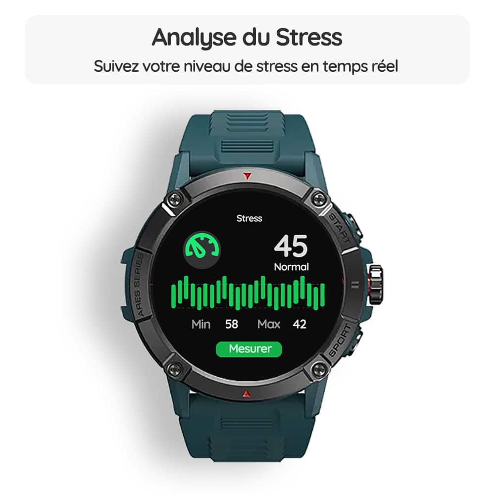 Montre connectée OptiTrack™ Aqua - Analyse du Stress