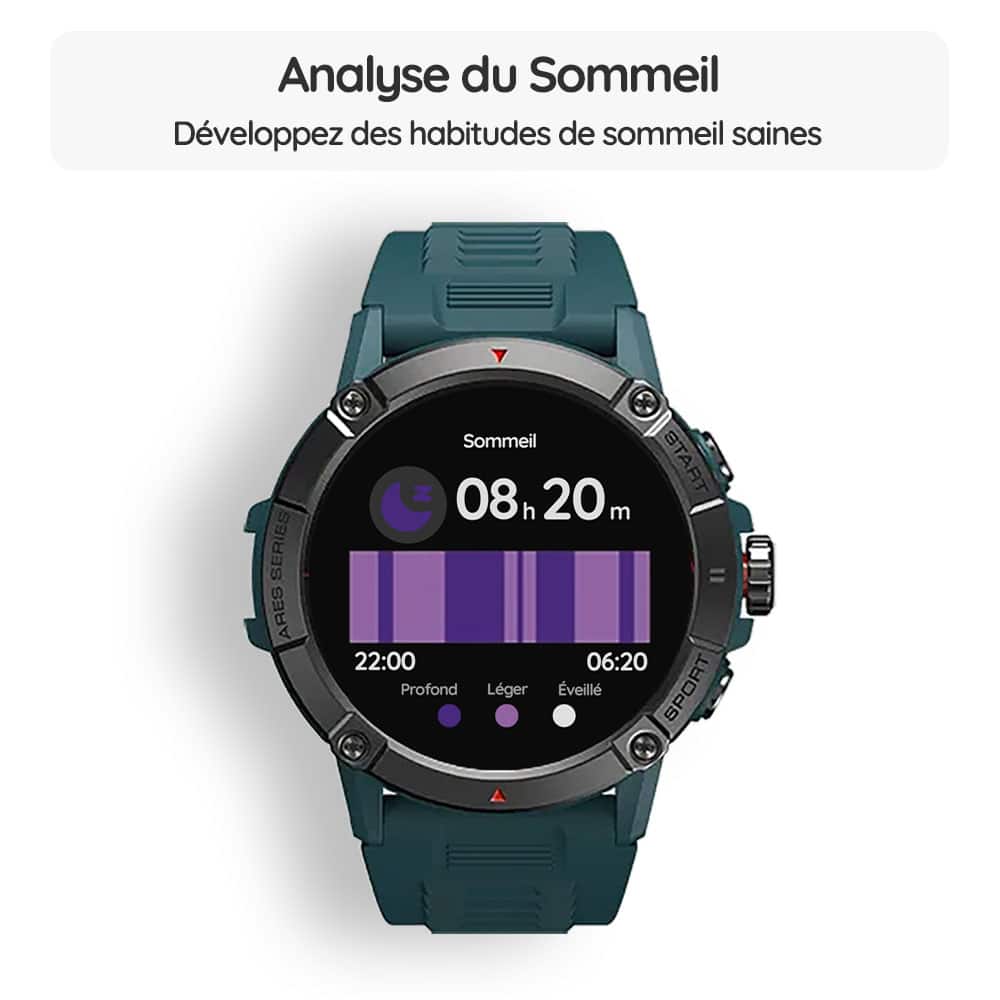 Montre connectée OptiTrack™ Aqua - Écran Analyse du Sommeil