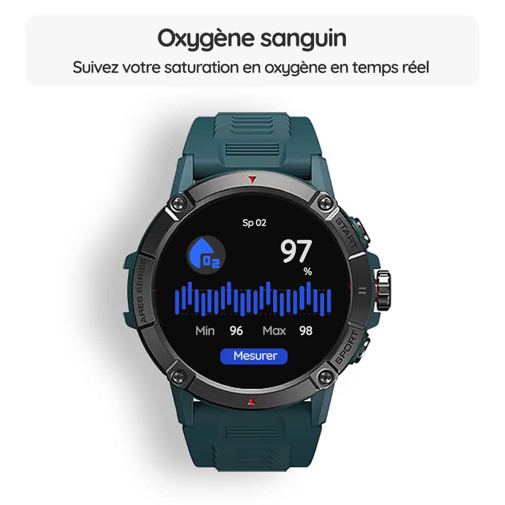 Montre connectée OptiTrack™ Aqua - Oxygène sanguin