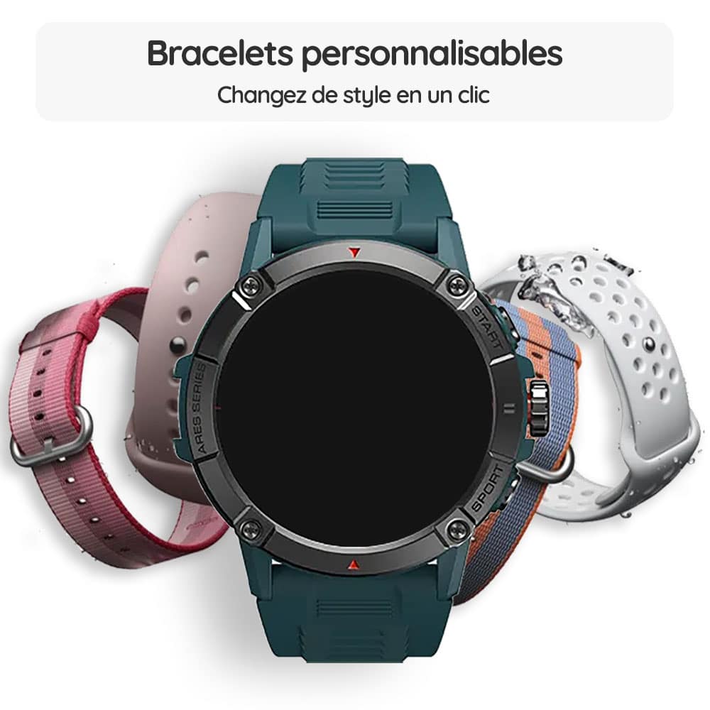 Montre connectée OptiTrack™ Aqua - Bracelets personnalisables