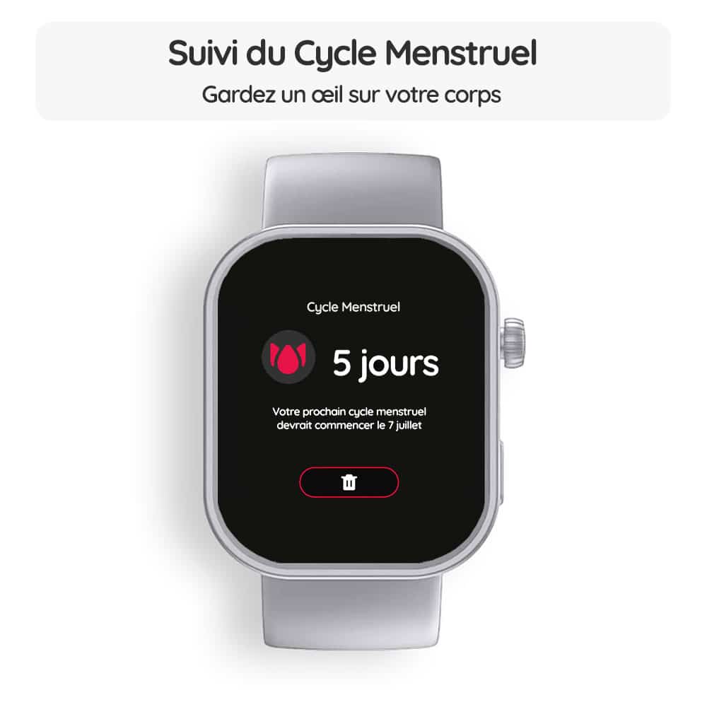 Montre connectée OptiTrack™ FemFit - Suivi du Cycle Menstruel