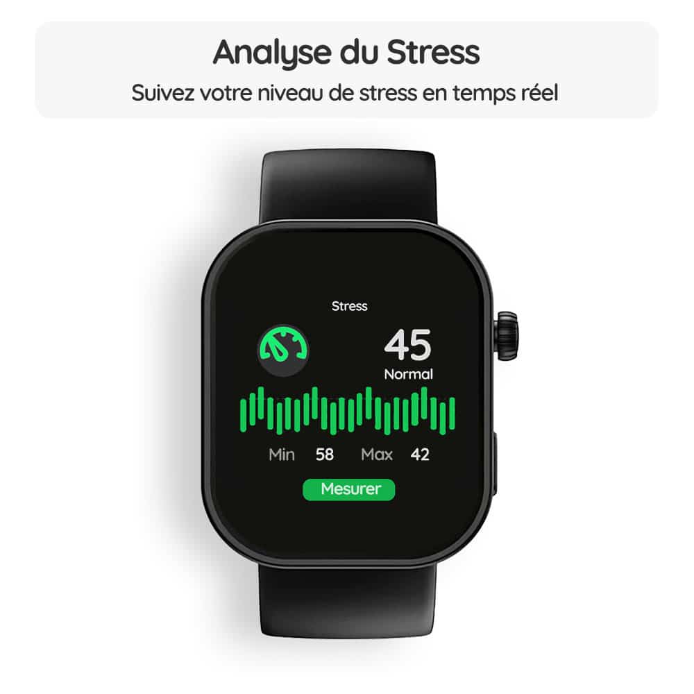 Montre connectée OptiTrack™ MenFit - Analyse du Stress