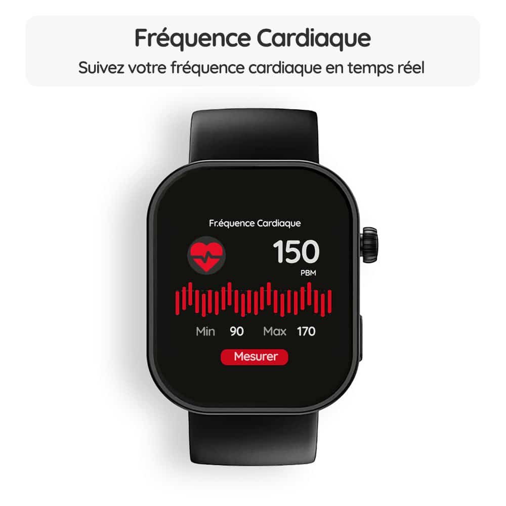 Montre connectée OptiTrack™ MenFit - Fréquence Cardiaque