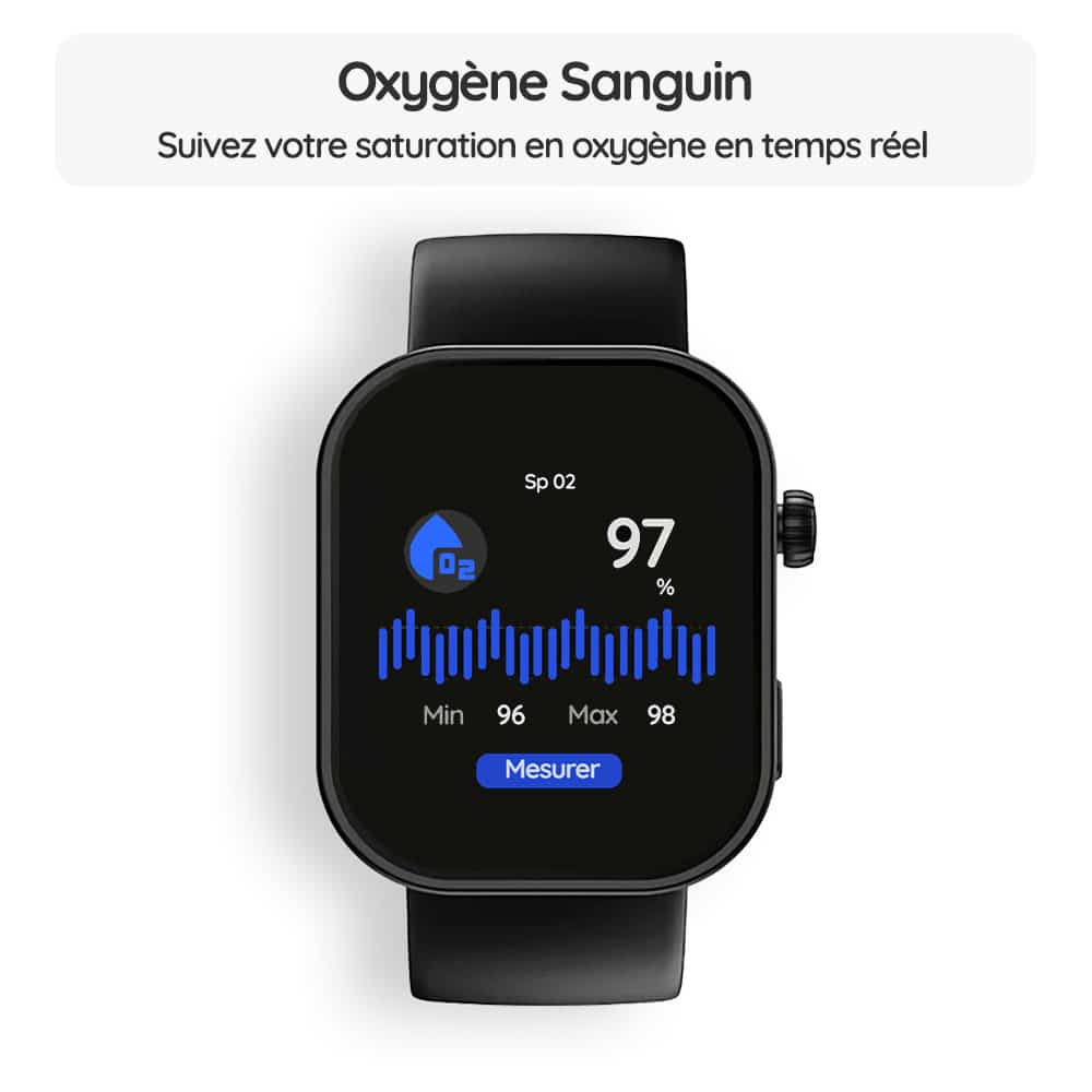 Montre connectée OptiTrack™ MenFit - Oxygène Sanguin