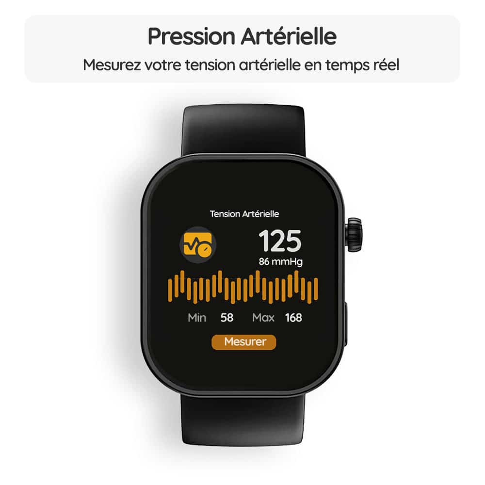 Montre connectée OptiTrack™ MenFit - Pression Artérielle