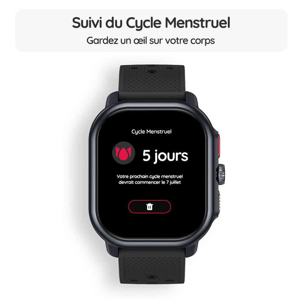 Montre connectée OptiTrack™ Runner - Suivi du Cycle Menstruel