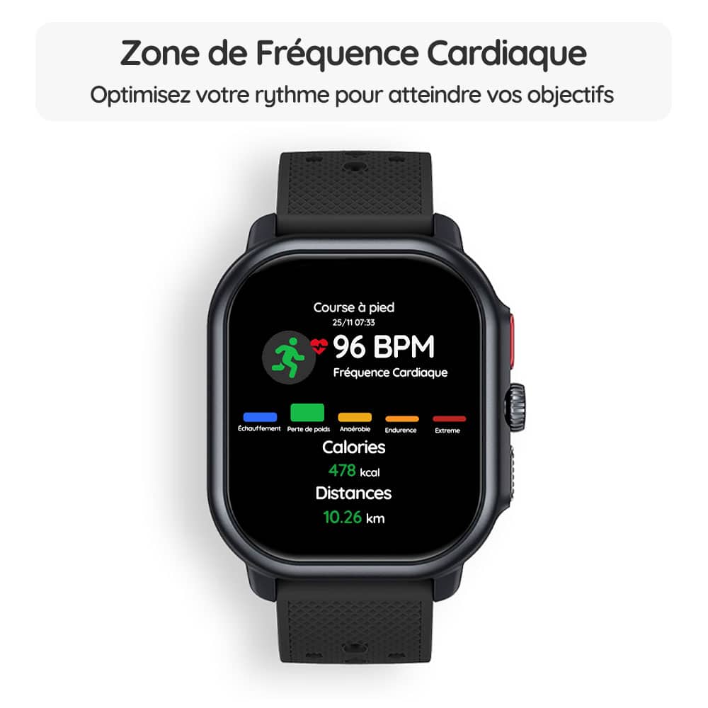 Montre connectée OptiTrack™ Runner - Zone de Fréquence Cardiaque