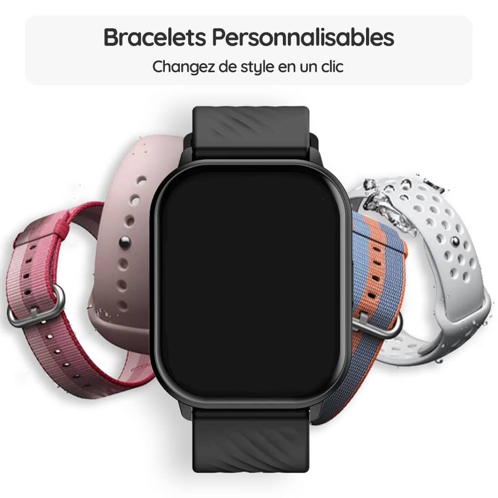 Montre connectée OptiTrack™ Senior - Bracelets Personnalisables