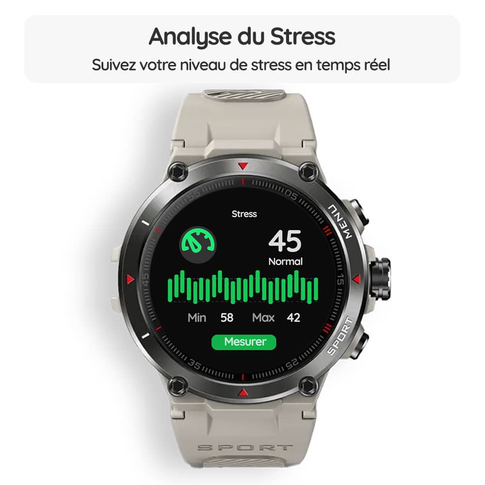 Montre connectée OptiTrack™ Sport - Analyse du Stress