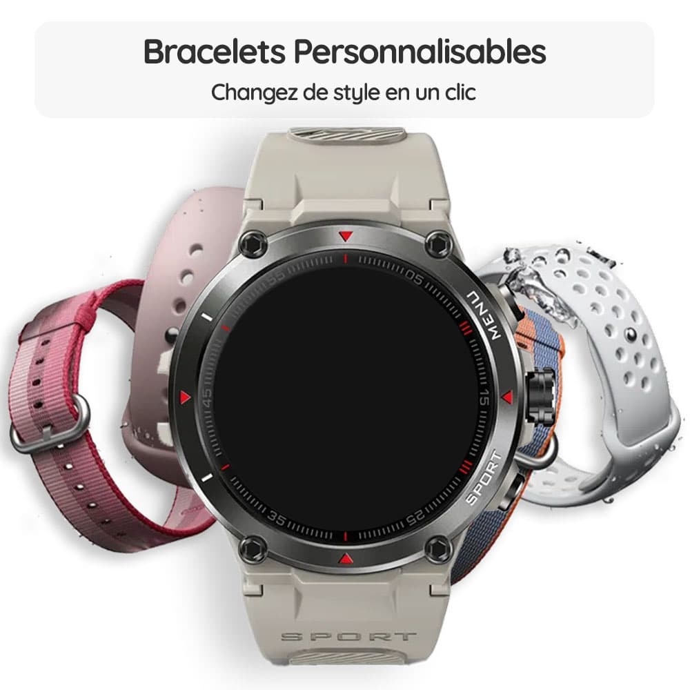 Montre connectée OptiTrack™ Sport - Bracelets Personnalisables