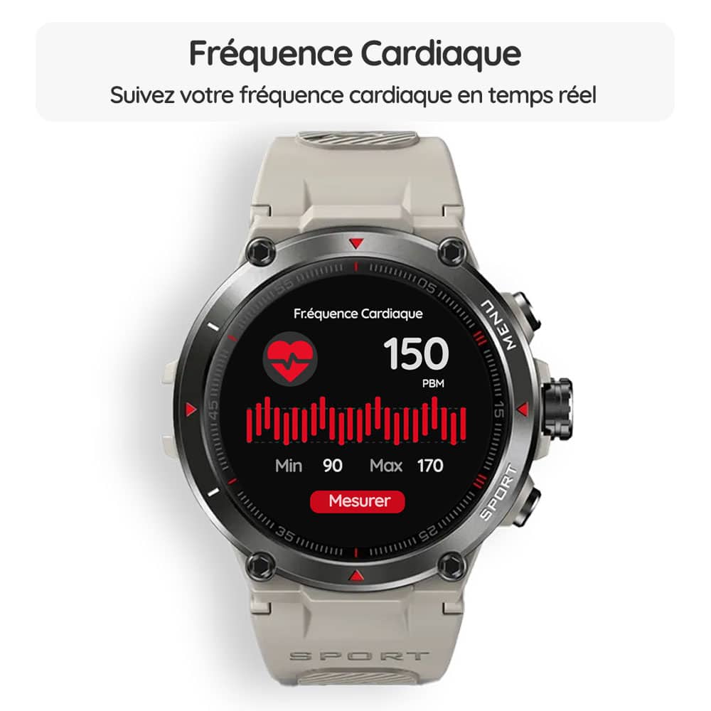 Montre connectée OptiTrack™ Sport - Fréquence Cardiaque