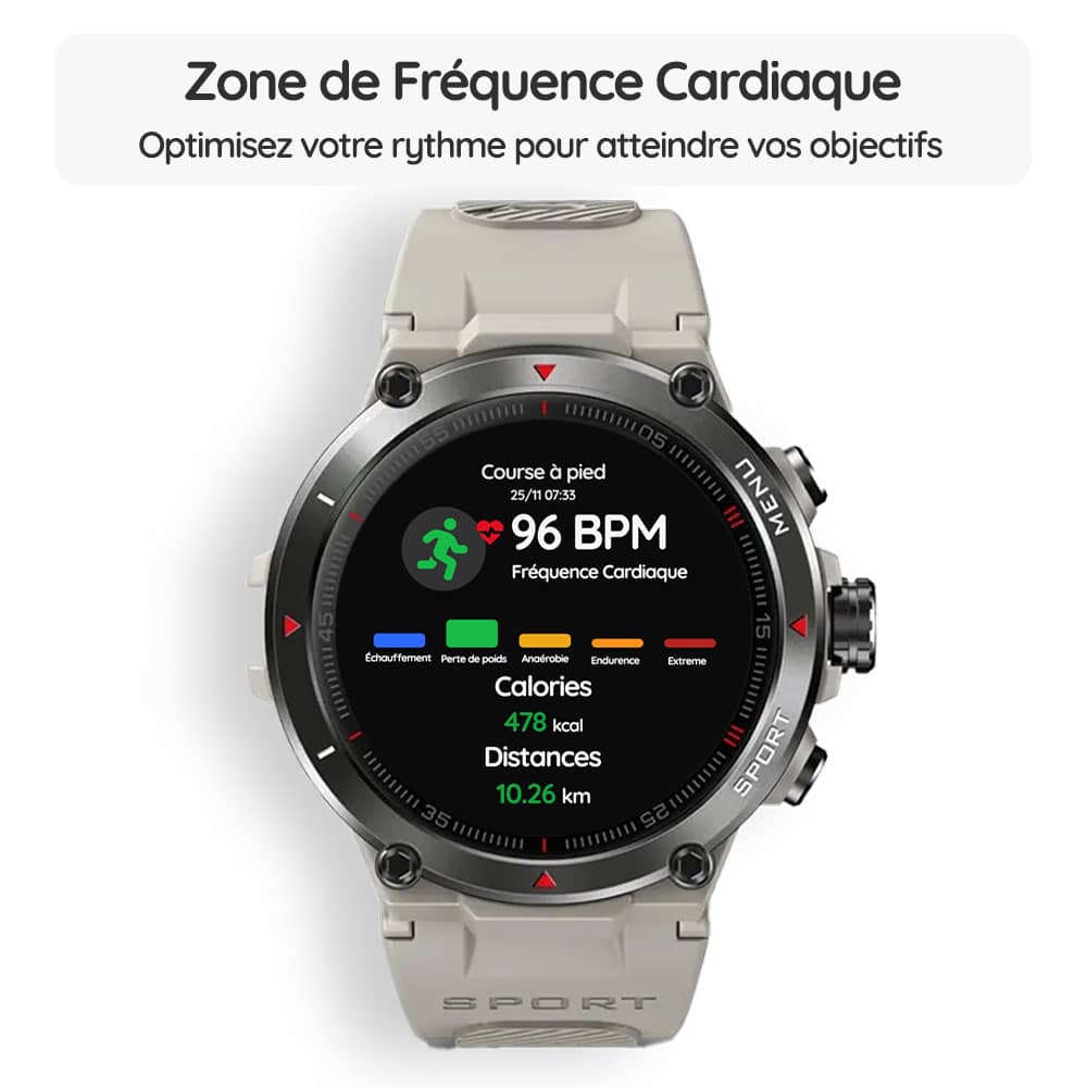 Montre connectée OptiTrack™ Sport - Zone de Fréquence Cardiaque