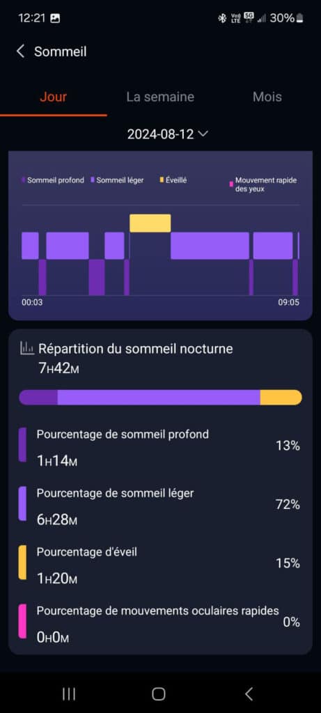 Montre connectée OptiTrack™ Runner - analyse du sommeil