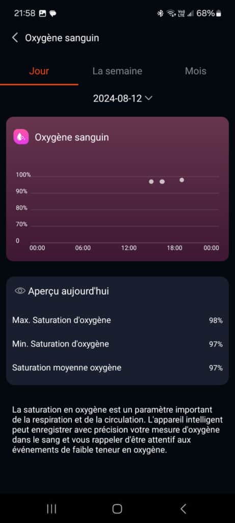 Montre connectée OptiTrack™ Runner - Écran Oxigène Sanguin