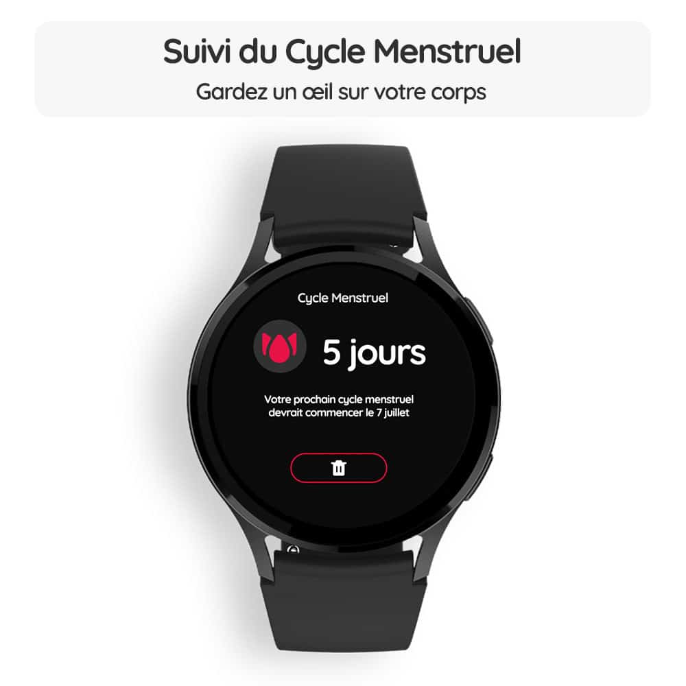 Montre connectée OptiTrack™ AI Pro - Suivi du Cycle Menstruel