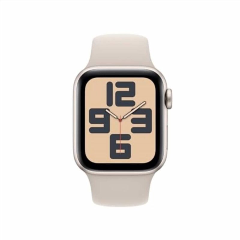 Apple Watch SE (2ᵉ génération, 2023) 40 mm GPS + Cellular, Aluminium, Bracelet Sport lumière stellaire - M/L