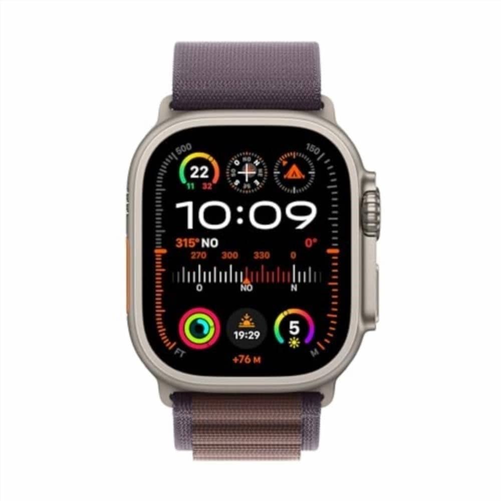 Montre Connectée : Apple Watch Ultra 2 (49 mm GPS + Cellular) titane et Boucle Alpine indigo