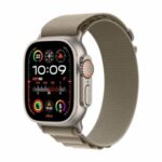 Apple Watch Ultra 2 (49 mm GPS + Cellular) Smartwatch avec boîtier en titane robuste et Boucle Alpine olive - Large