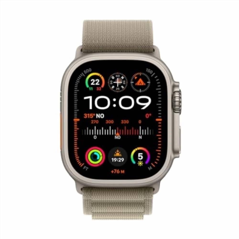 Montre Connectée : Apple Watch Ultra 2 (49 mm GPS + Cellular) Titane et Boucle Alpine Olive