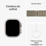 Apple Watch Ultra 2 (49 mm GPS + Cellular) Smartwatch avec boîtier en titane robuste et Boucle Alpine olive - Large