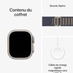 Apple Watch Ultra 2 (49 mm GPS + Cellular) Smartwatch avec boîtier en Titane Robuste et Boucle Alpine Bleu - Small