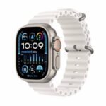 Apple Watch Ultra 2 (49 mm GPS + Cellular) Smartwatch avec boîtier en Titane Robuste et Bracelet Océan Blanc