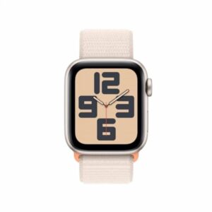 Apple Watch SE (2ᵉ génération, 2023) (40 mm GPS + Cellular) Smartwatch avec boîtier Aluminium et Boucle Sport lumière stellaire