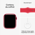 Apple Watch Series 9 (45 mm GPS) Smartwatch avec boîtier Aluminium et Bracelet Sport (Product) Red (M/L)