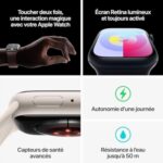 Apple Watch Series 9 (45 mm GPS) Smartwatch avec boîtier Aluminium et Bracelet Sport (Product) Red (M/L)