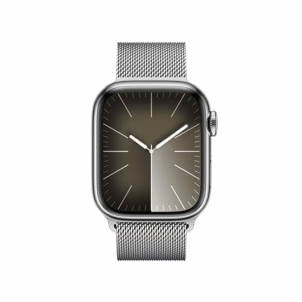 Montre Connectée : Apple Watch Series 9 (41 mm GPS + Cellular) Acier Inoxydable Bracelet Milanais Argent