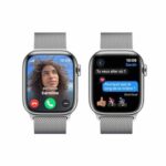 Apple Watch Series 9 (41 mm GPS + Cellular) avec Boîtier en Acier Inoxydable et Bracelet Milanais Argent