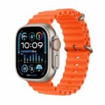 Apple Watch Ultra 2 (49 mm GPS + Cellular) Smartwatch avec boîtier en Titane Robuste et Bracelet Océan Orange