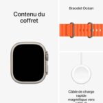 Apple Watch Ultra 2 (49 mm GPS + Cellular) Smartwatch avec boîtier en Titane Robuste et Bracelet Océan Orange