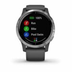 Garmin Vívoactive 4 - Montre connectée GPS Multi-sports & Santé - Gris (Reconditionné)