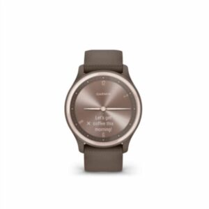 Garmin vívomove Sport - Montre connectée à aiguilles mécaniques et écran tactile - Peach Gold avec bracelet chocolat - Boîtier 40 mm