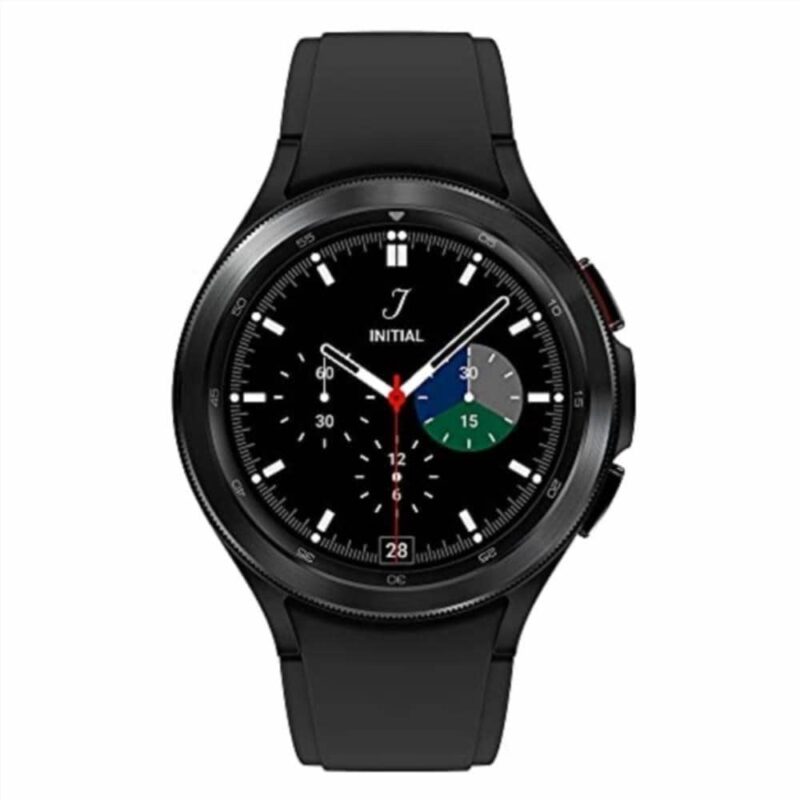 Samsung Galaxy Watch4 Classic Bluetooth, 46 mm, noir - Montre connectée intelligente, lunette tournante, santé, bien-être, sport, IMC, ECG – Version FR