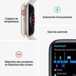 Apple Watch Series 8 GPS + Cellular, Boîtier en Acier Inoxydable