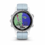 Garmin Fenix 5S Plus Silver Bracelet Bleu Lagon - Montre GPS