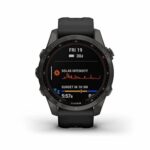 Garmin Fenix 7S Sapphire SolCarbon Grey DLC Ti avec Bande Noire