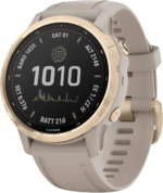 Garmin Fenix 6S Pro Solar 42mm Beige, Doré