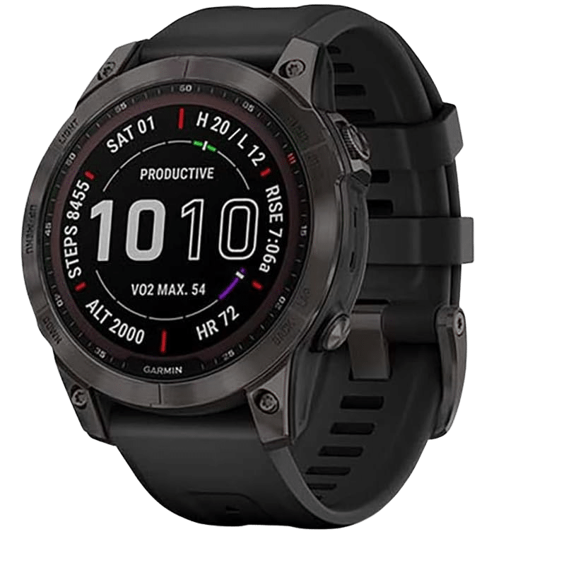 Montre Connectée : Garmin Fenix 7 Solar Sapphire 47mm Gris ardoise/Noir