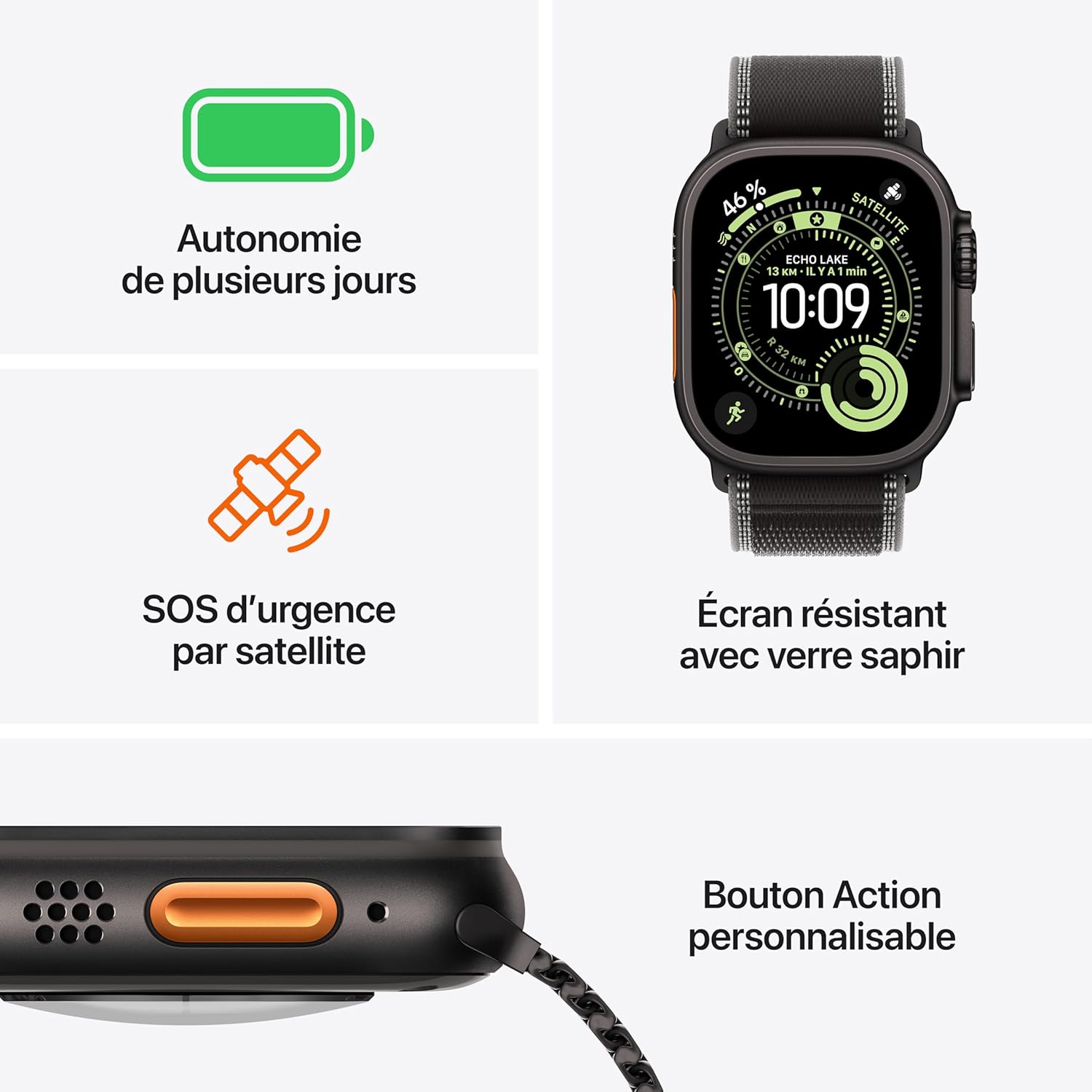 Apple Watch Ultra 3 49mm Noir/Charbon