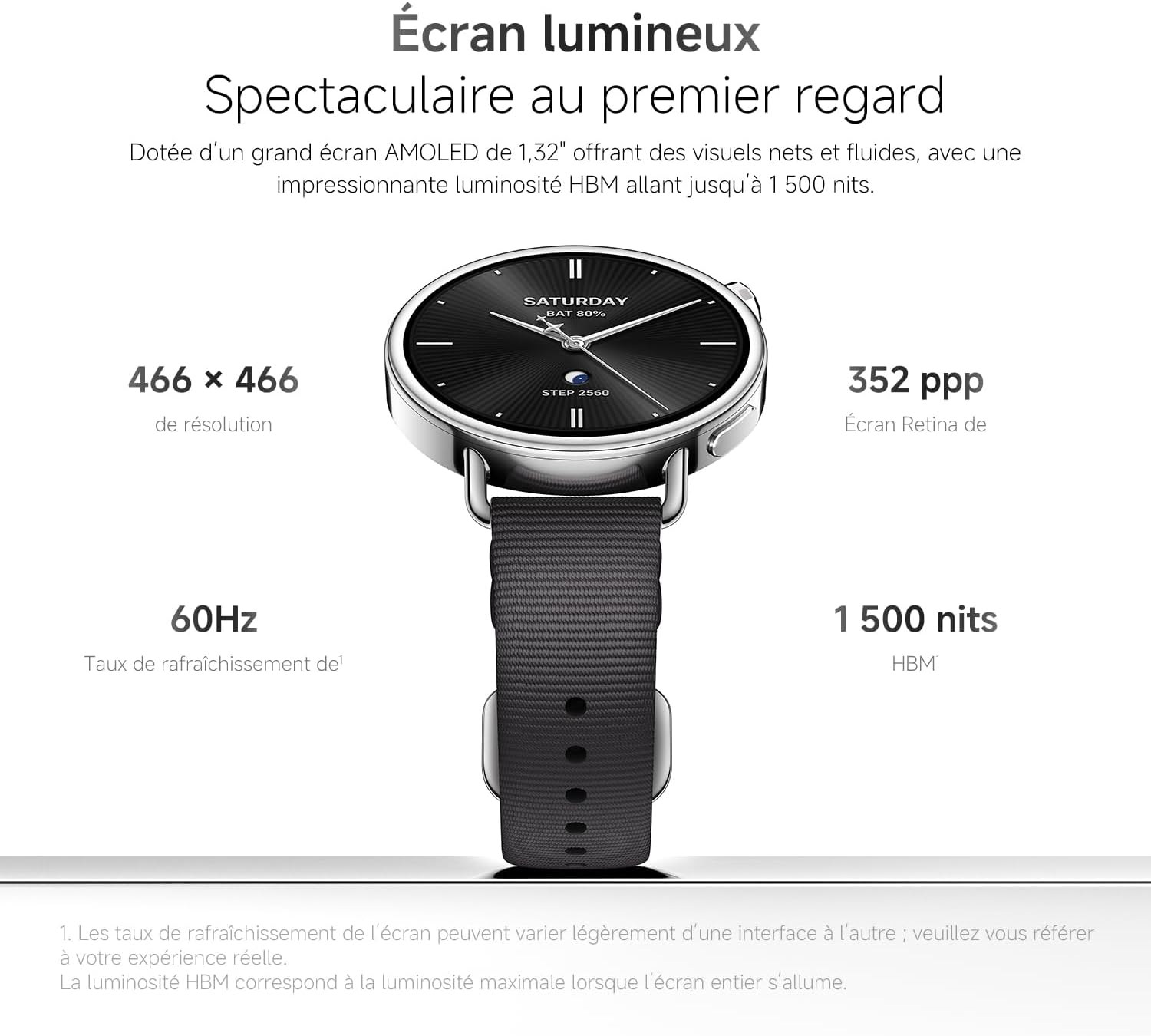 Xiaomi Watch S4 41mm Menthe, Noir, Blanc, Or